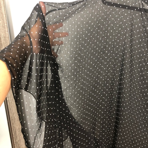 D Swim black & White polka dot cover up Sz Large - Picture 4 of 6